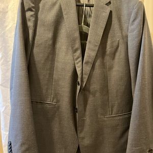 Banana Republic Slim Monogram Gray Wool 44 R Suit Jacket and 35 W 32L trousers